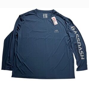 Bassdash Mens 4XL Fishing Shirt UPF 50+ Blue Long Sleeve Performance Tee